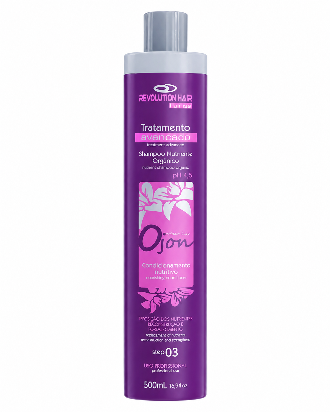 04 - Shampoo Nutriente Orgânico Ojon sem sal. Tratamento Avançado